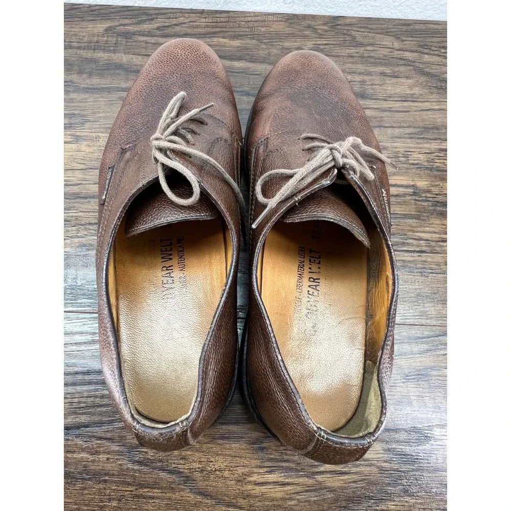 Mephisto Men s US Size 10 Brown Pebble Grain Leather Goodyear Welt Oxfords